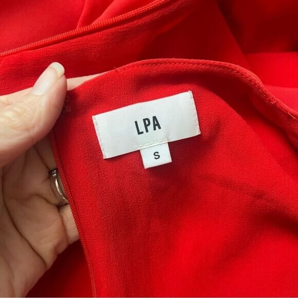 LPA Red Plunge Maxi Dress S - Picture 4 of 8